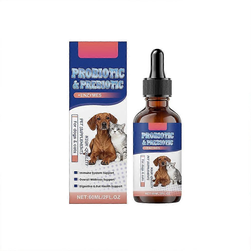 Probiotic Care Drops for Dogs and Cats 60ml with Astragalus and Yucca Extracts to Support Digestion and Regulate Intestinal Microbiome