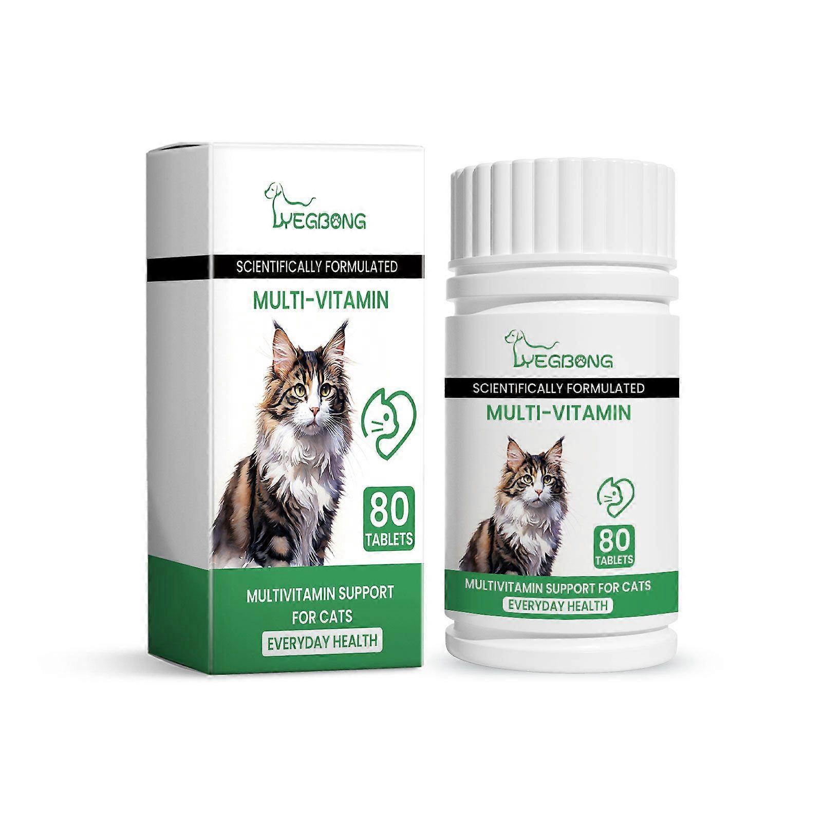 Yegbong Pet Cat Multivitamin Tablet Cat Supplement Vitamin Trace Element Nutrition Supplement