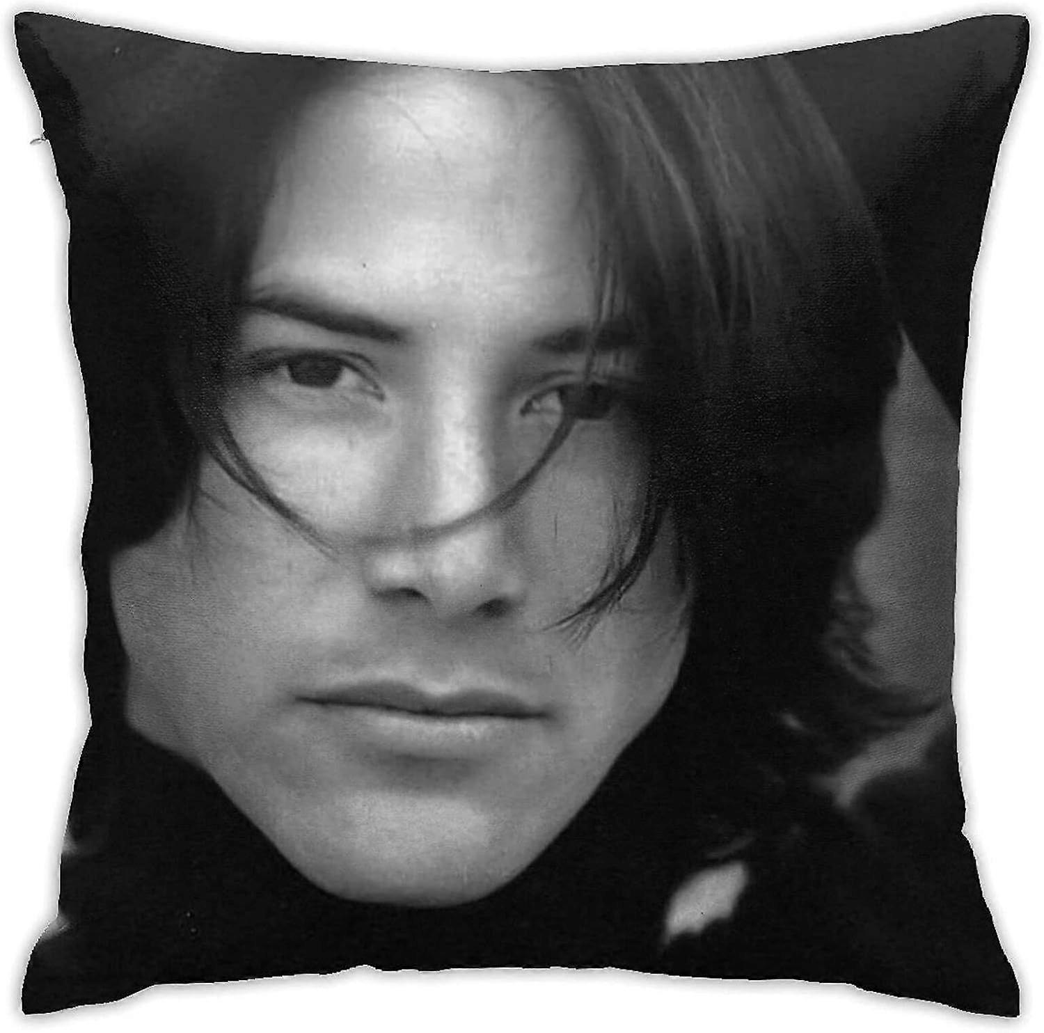 n80キアヌリーブス枕カバーポリエステルソフト装飾スクエアスロー枕カバークッションカバーリビングルームソファ寝室車用の高級枕カバー-T