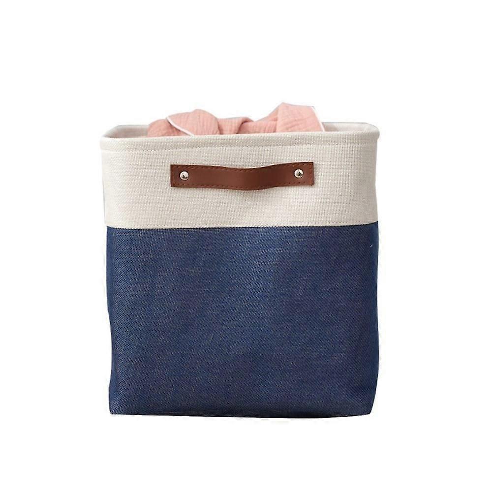 Laundry Basket Large Capacity Fabric Foldable Dirty Clothes Storage Basket Portable Household Storage Box Dark Blue
