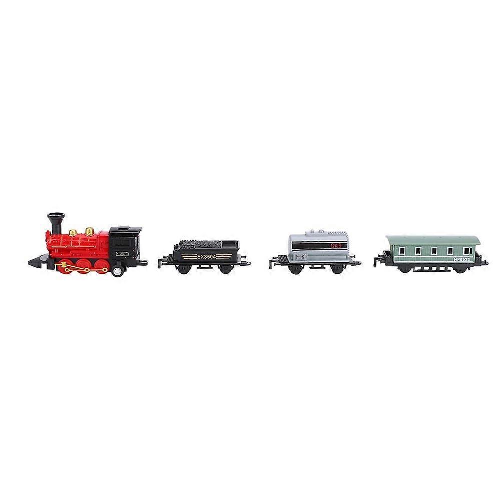 Classical Alloy Plastic Simulated Steam Train Pull back Model Kid Child Toy Gift (Red)