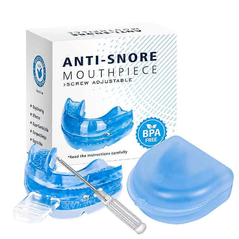 Anti-snore Device Screw Adjustable Anti Snore Mouthpiece Blue