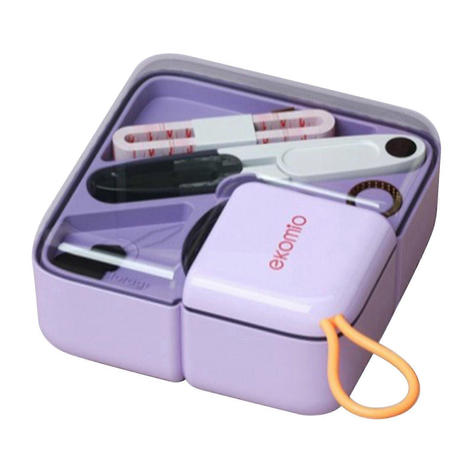 Portable Mini Sewing Kit for Travel Home Use Beginners with Thread Needle Scissors and Storage Box