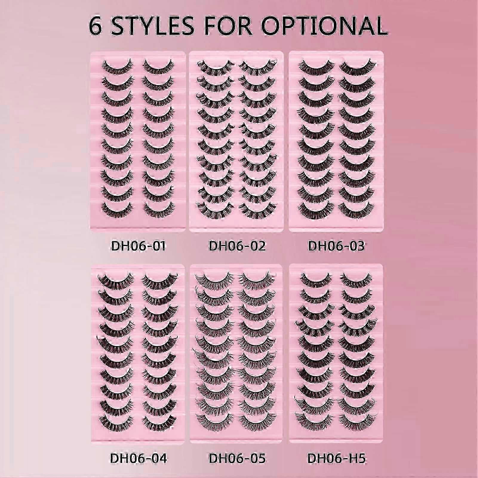 10 Pairs Reusable Self Adhesive Eyelashes No Glue or Eyeliner Needed Natural Thick False Lashes Extension