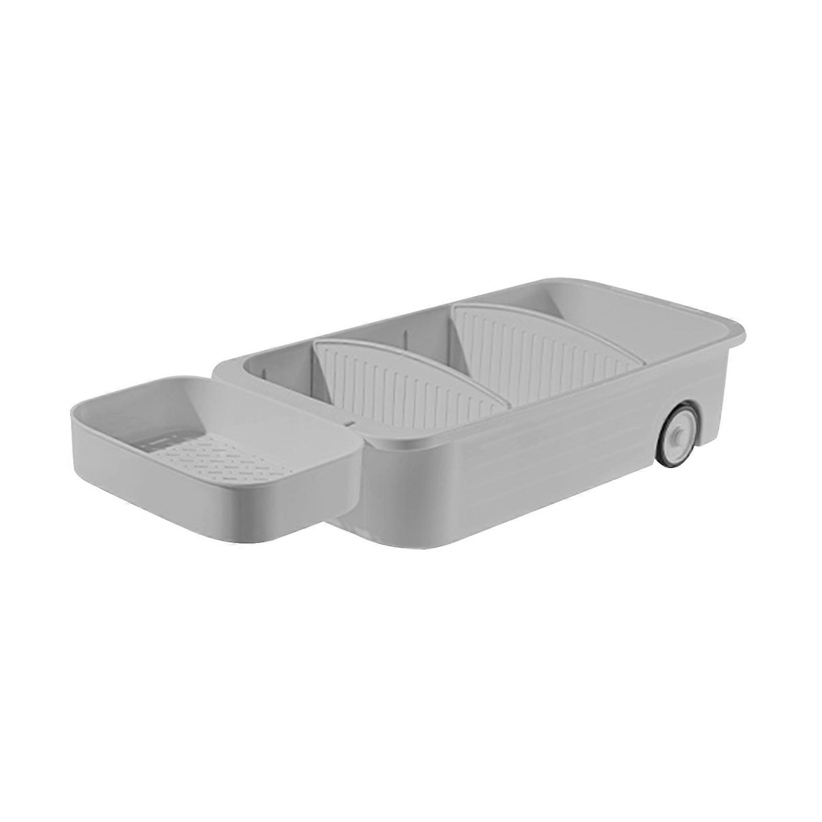 Hesroicy Under Sink Organizer Drawer with Wheels, Dividers & Drainage for Wet/Dry Storage - Compatible with H856