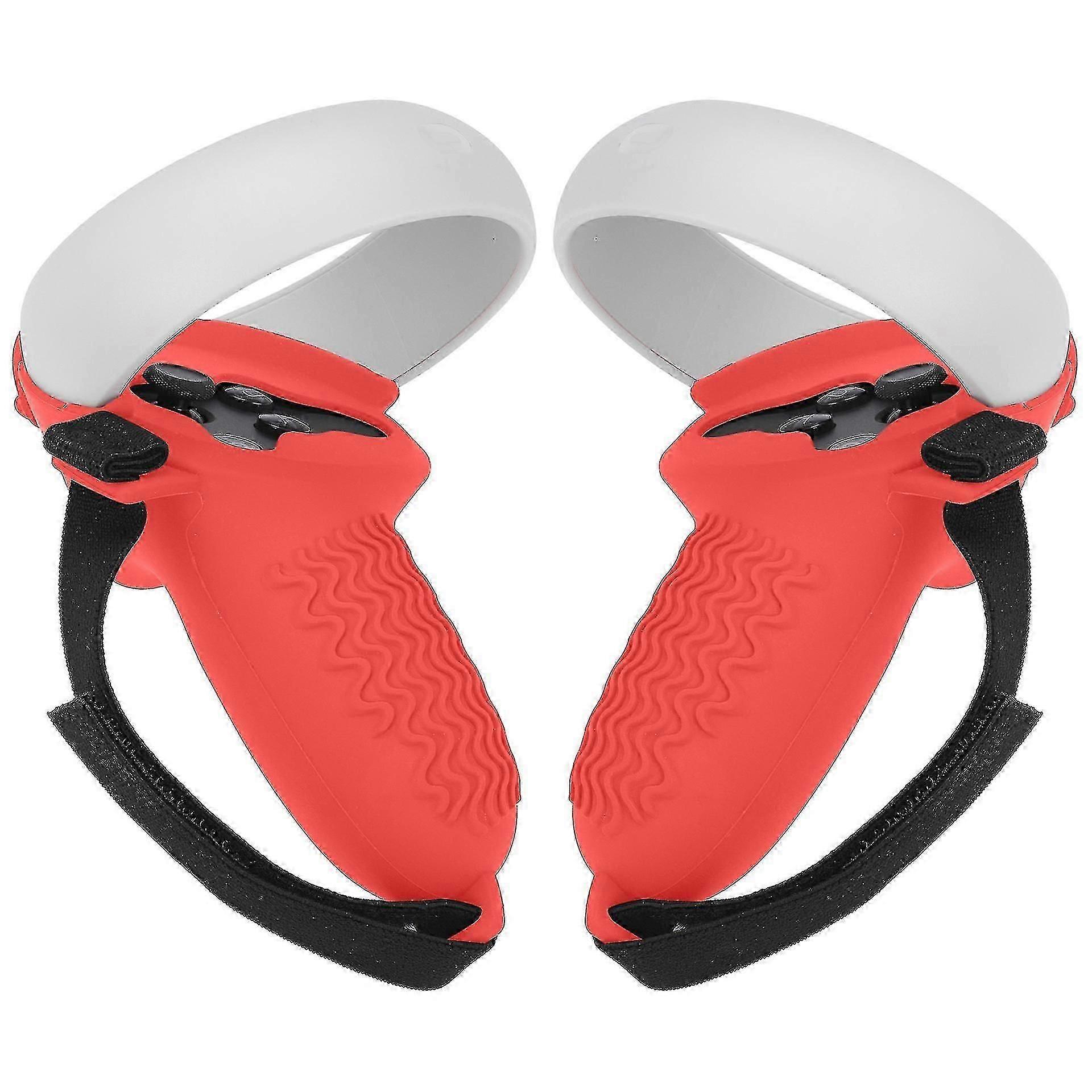Case Silicone Compatible With Oculus Quest 2 Controller, Accessories Non-slip, With Adjustable Hand Strap