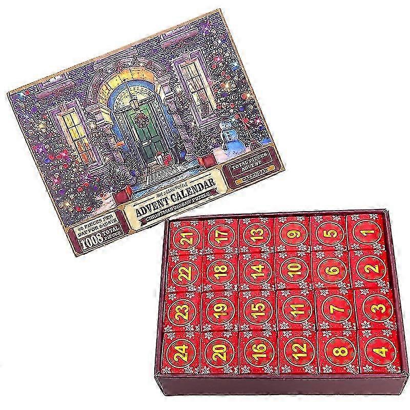 Christmas countdown jigsaw with 1008 pieces for puzzle enthusiasts