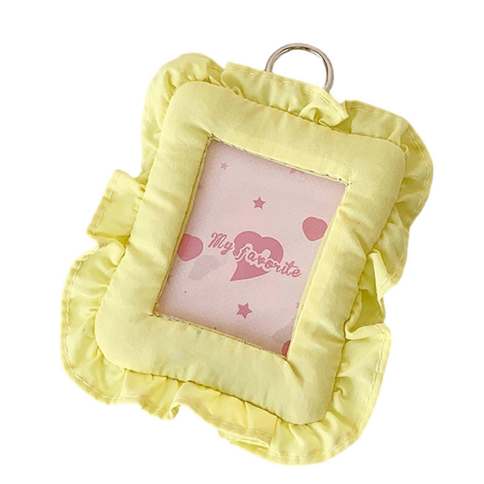 Photo Card Sleeve 3Inch Photocard Protectors Covers PVC Fabric Card Sleeve for Women Student Backpacks Wallet Bag Charm  Yellow