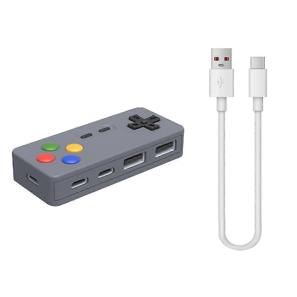 Retro Game Console Style 4-in-1 USB-C Hub Adapter with USB-A Ports for Data Transfer and Peripheral Connectivity