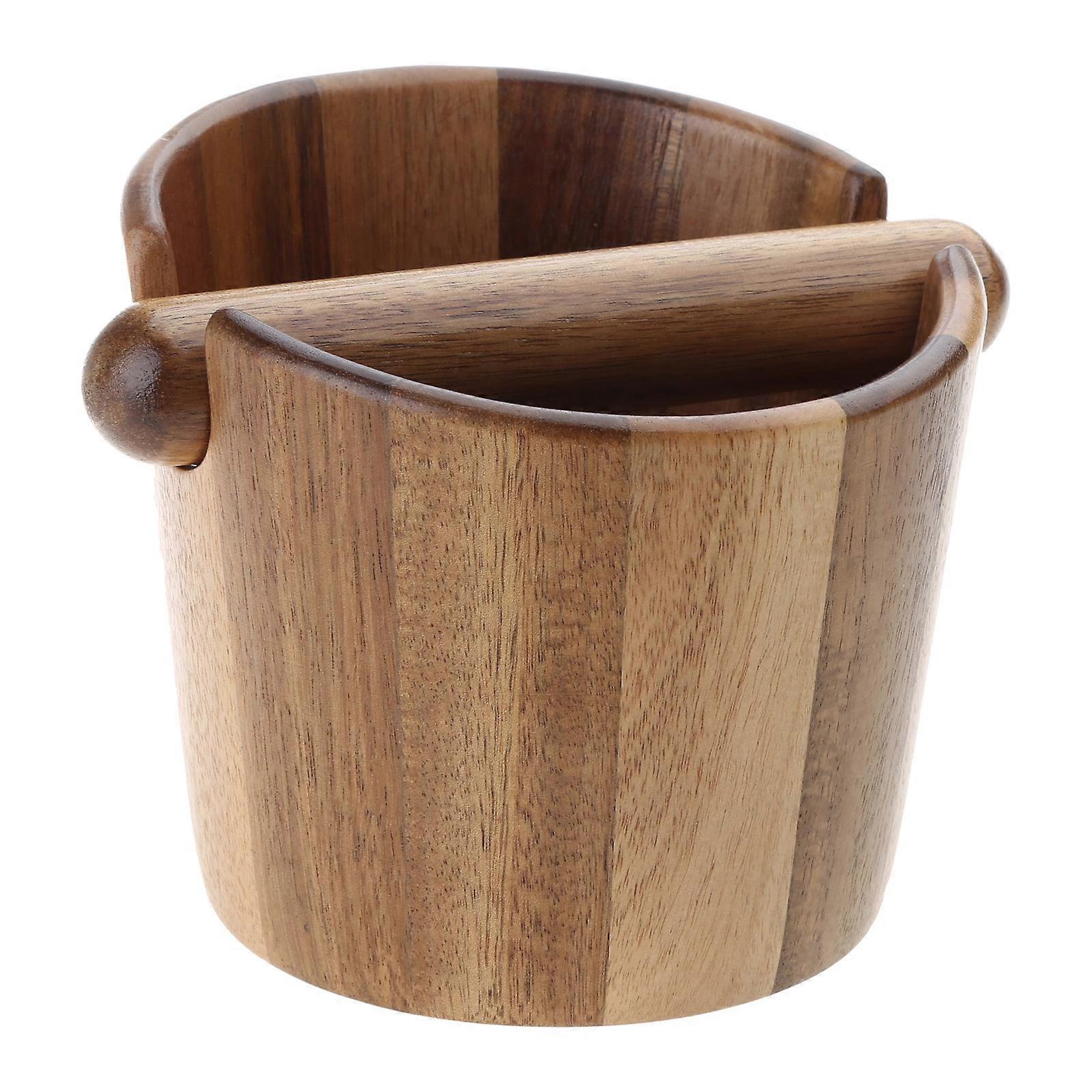 Coffee Powder Knock Box Solid Wood Espresso Grounds Bucket Retro Cafe Bar Counter Waste Box Chic  Tool Accessory Multicolor