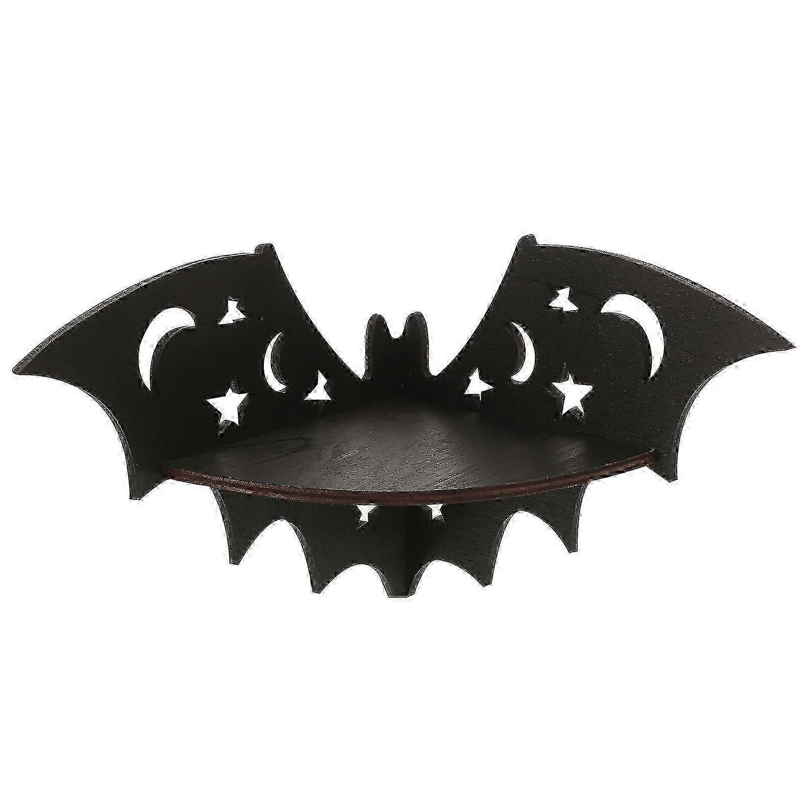 Bat Shaped Corner Shelf Wall Corner Shelf Wood Floating Shelf Crystal Display Shelf Wall Shelf for Bedroom