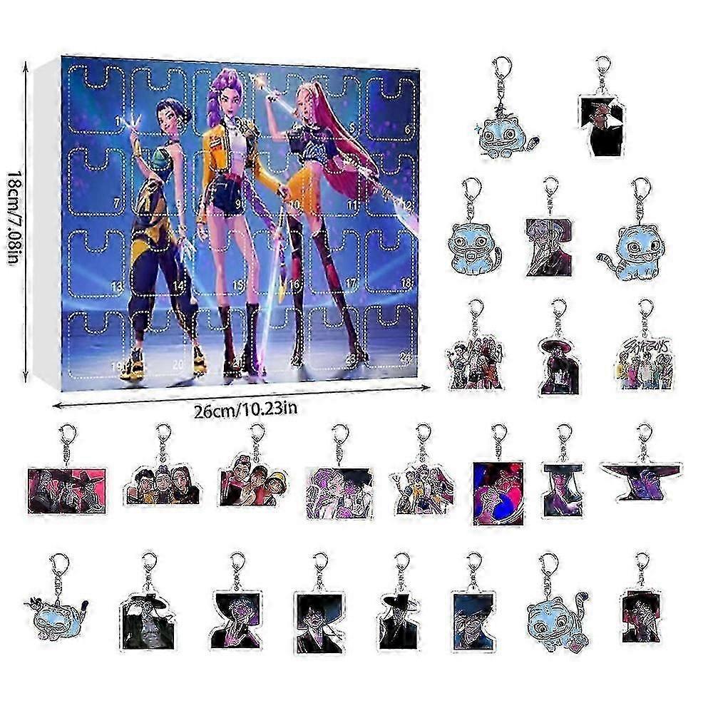 K-pop Demon Hunters Advent Calendar with 24 Acrylic Keychains and Charms