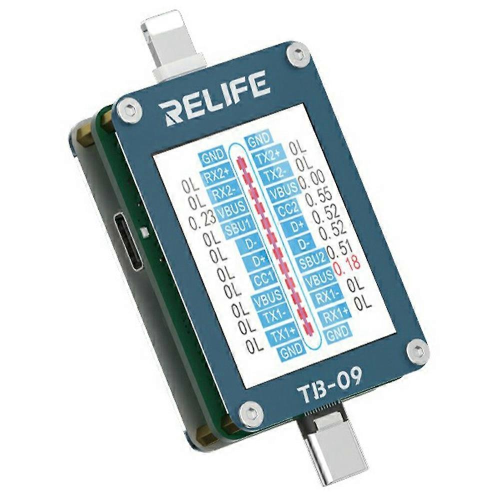 RELIFE TB09 For iPhone/Android Intelligent Charging Port Tester HD Display Auto Detection Tool