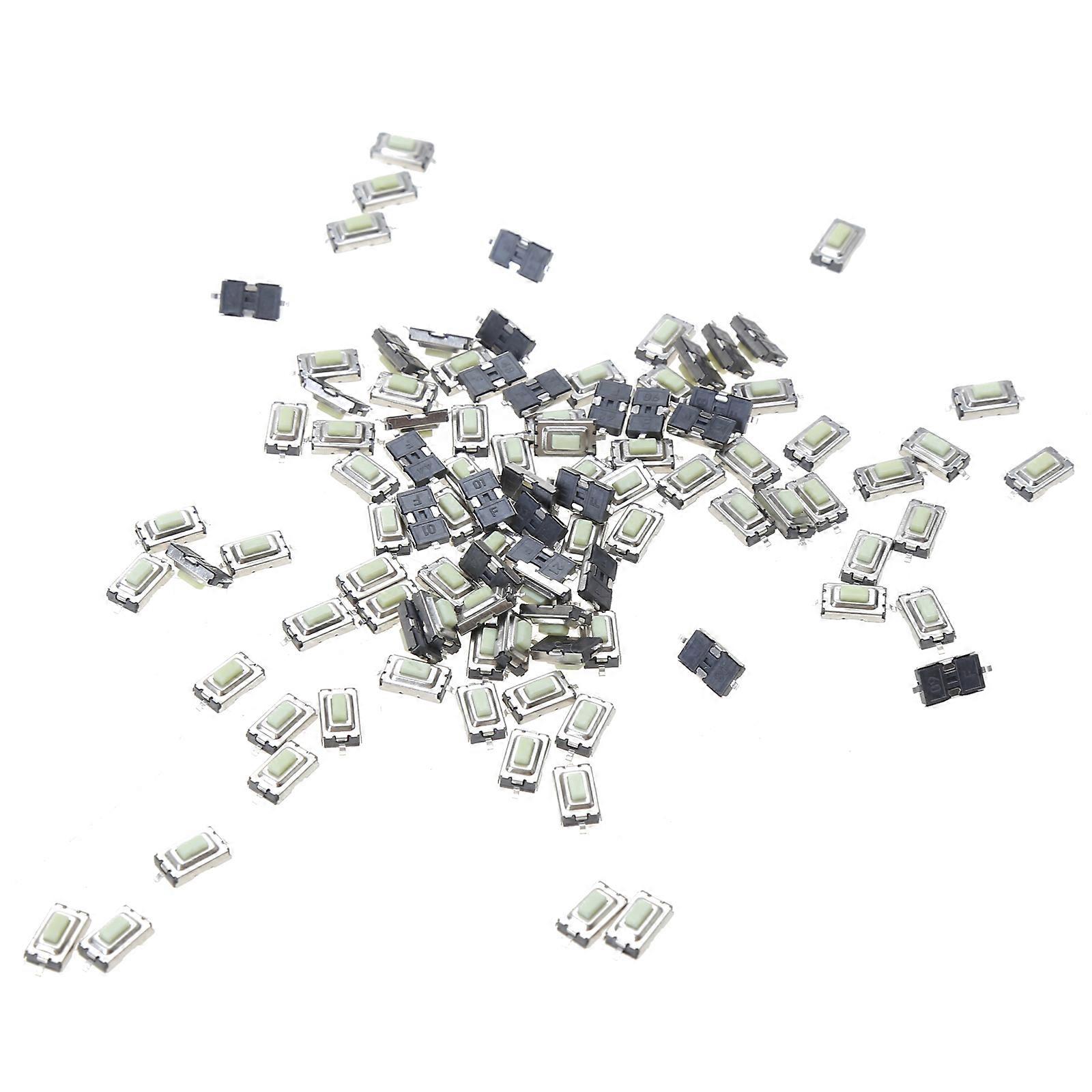 100 Pcs 3x6x2.5mm Momentary Tact SMD SMT Push Button Micro Switch 2 Pin  Silver