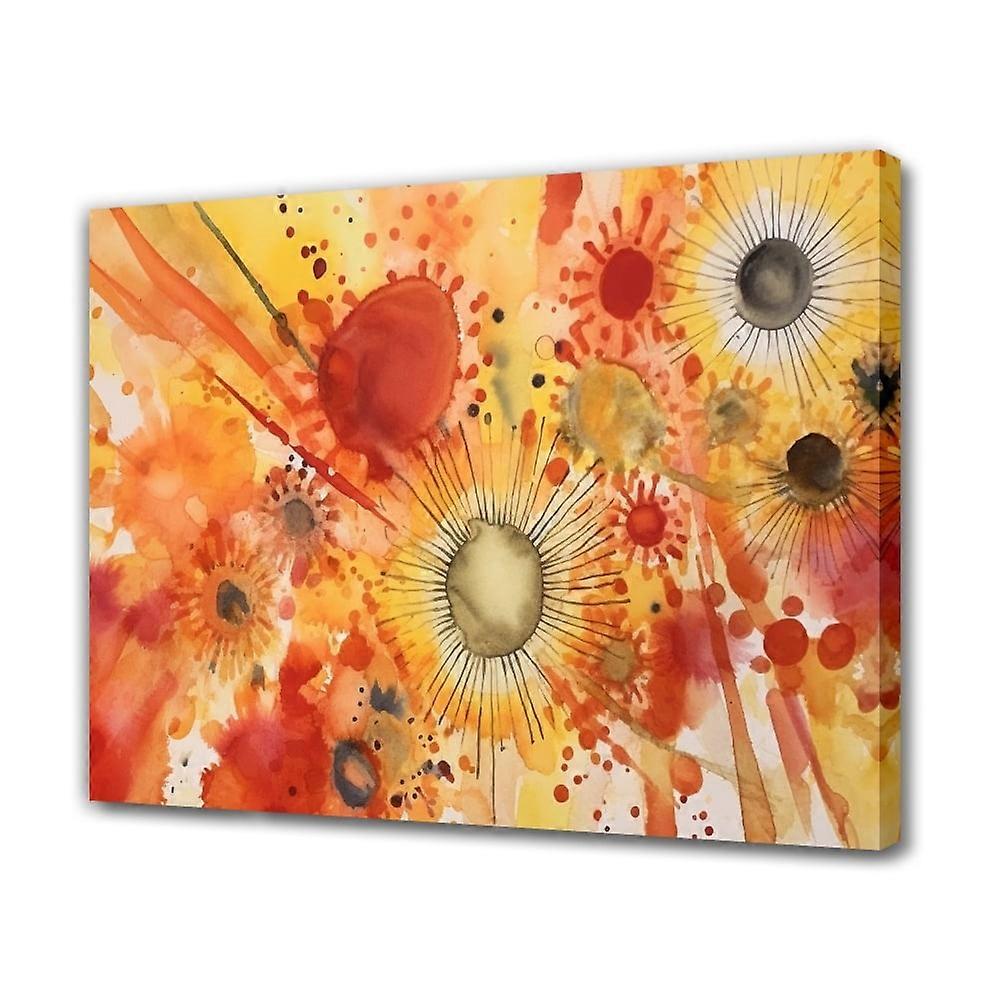 Abstract Art Canvas Poster with Irregular Dots, Lines & Splatters, 8x12 inch – Compatible with Bedroom, Office Decor, Frame-style