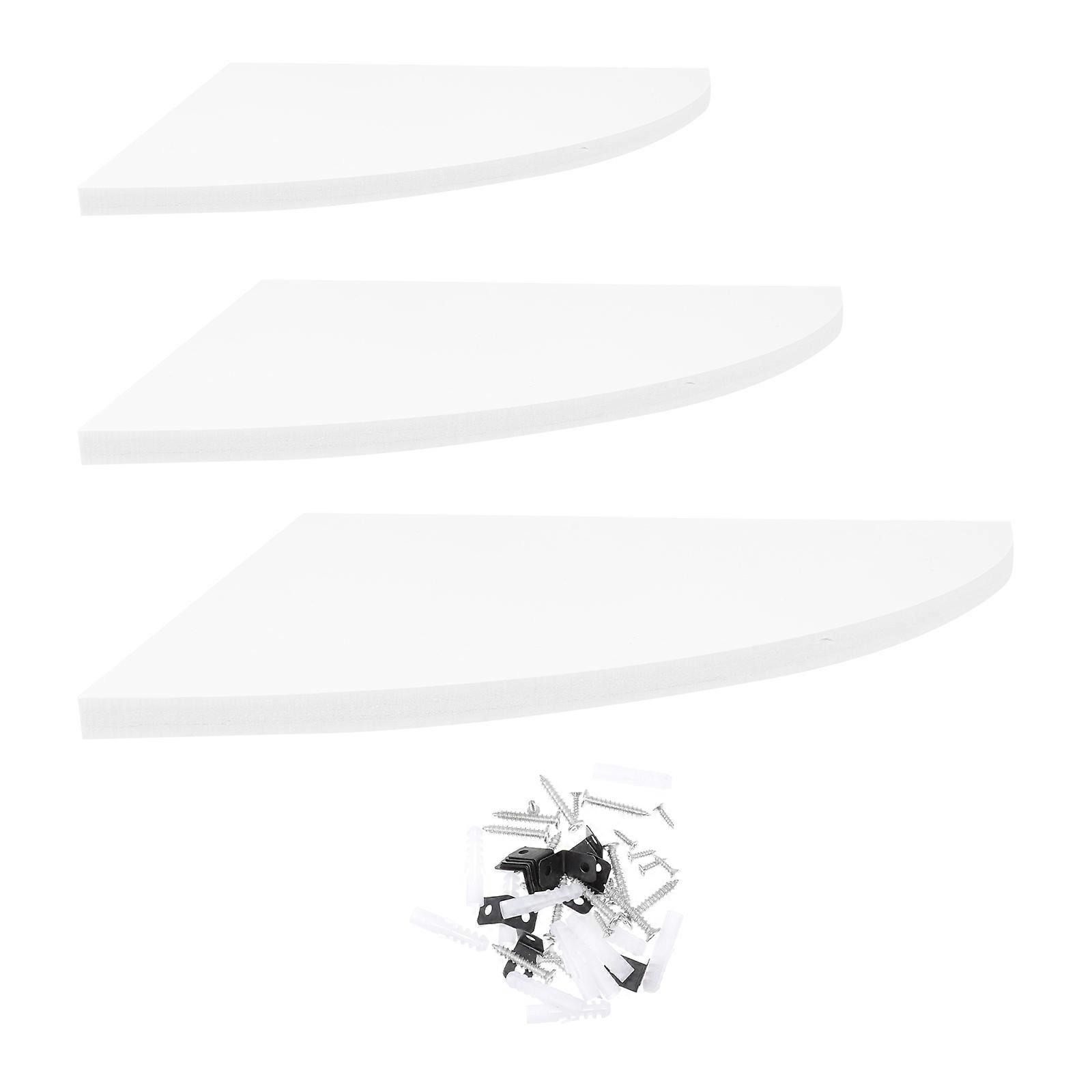 3pcs Corner Shelf Bathroom Corner Rack Storage Holder Wall Shelve (White)