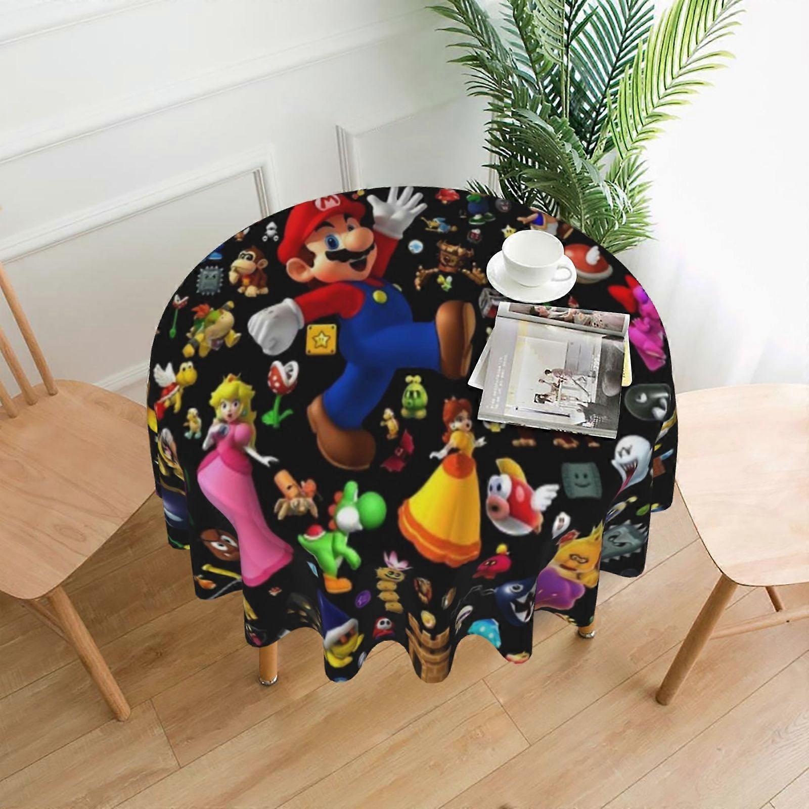 Mario Rectangular Tablecloth, 60in, Water Resistant, Anti-Wrinkle, Spill-Proof Soft Fabric for Dining, Parties & Holidays