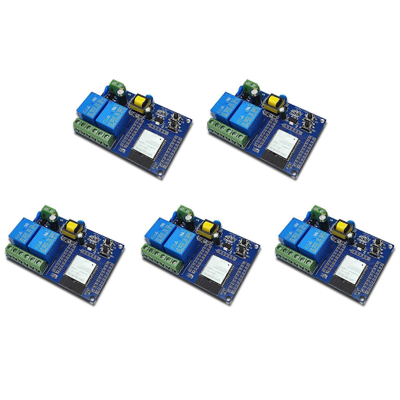 5X ESP32 Relay Module Dual Channel WiFi Bluetooth Relay Module ESP32-WROOM Secondary Development Board for Arduino
