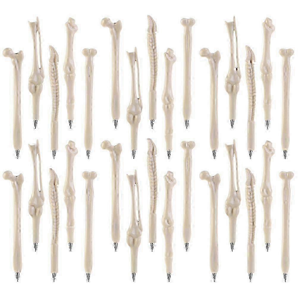 Bone Pens Bone Ballpoint Pens for Writing Use 30Pcs Assorted Color Skeleton Style