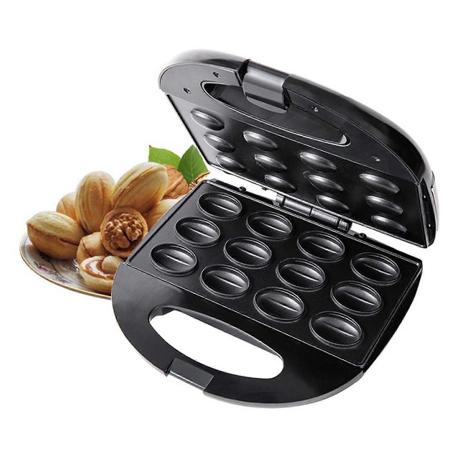 Walnut Cookie Maker Electric NonStick 12 Pcs Double Sided Nut Waffle Press for Home Breakfast