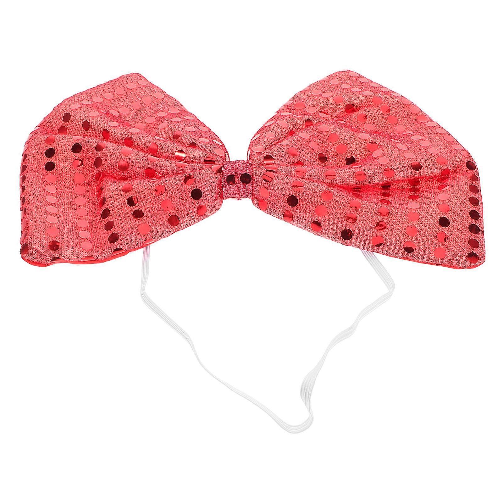 Red Sequin Bow Tie Large Bow Tie for Stage Performances Accessory