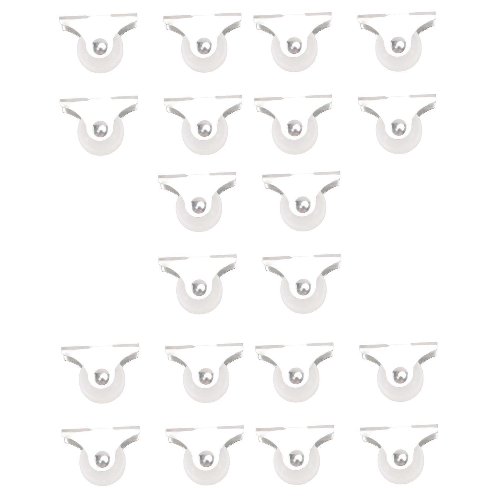 20 Pcs White Plastic 25mm Diameter Furniture Replacement Caster Wheel