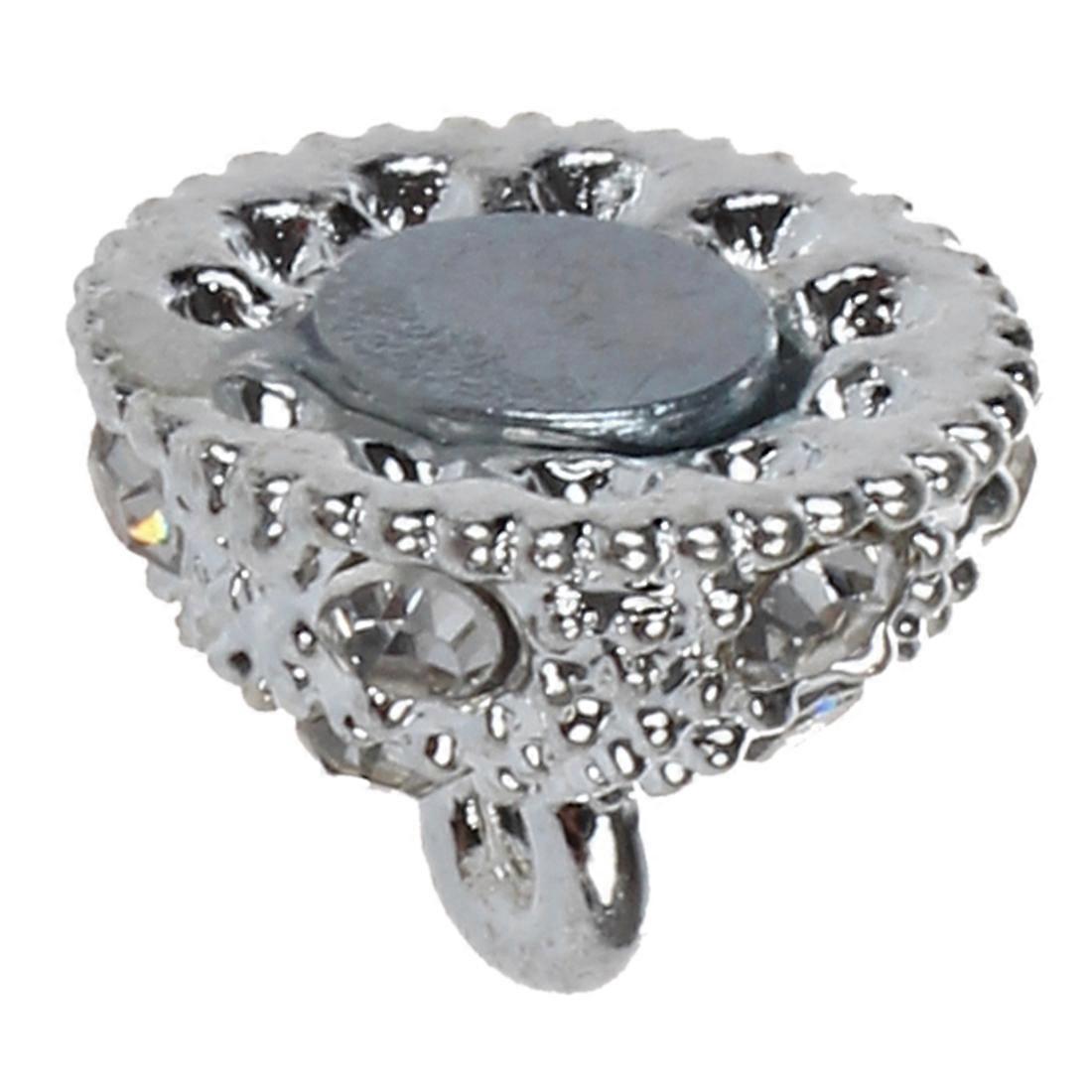 5 pcs 10 mm Ball Magnetic Clasp Rhinestone Silver