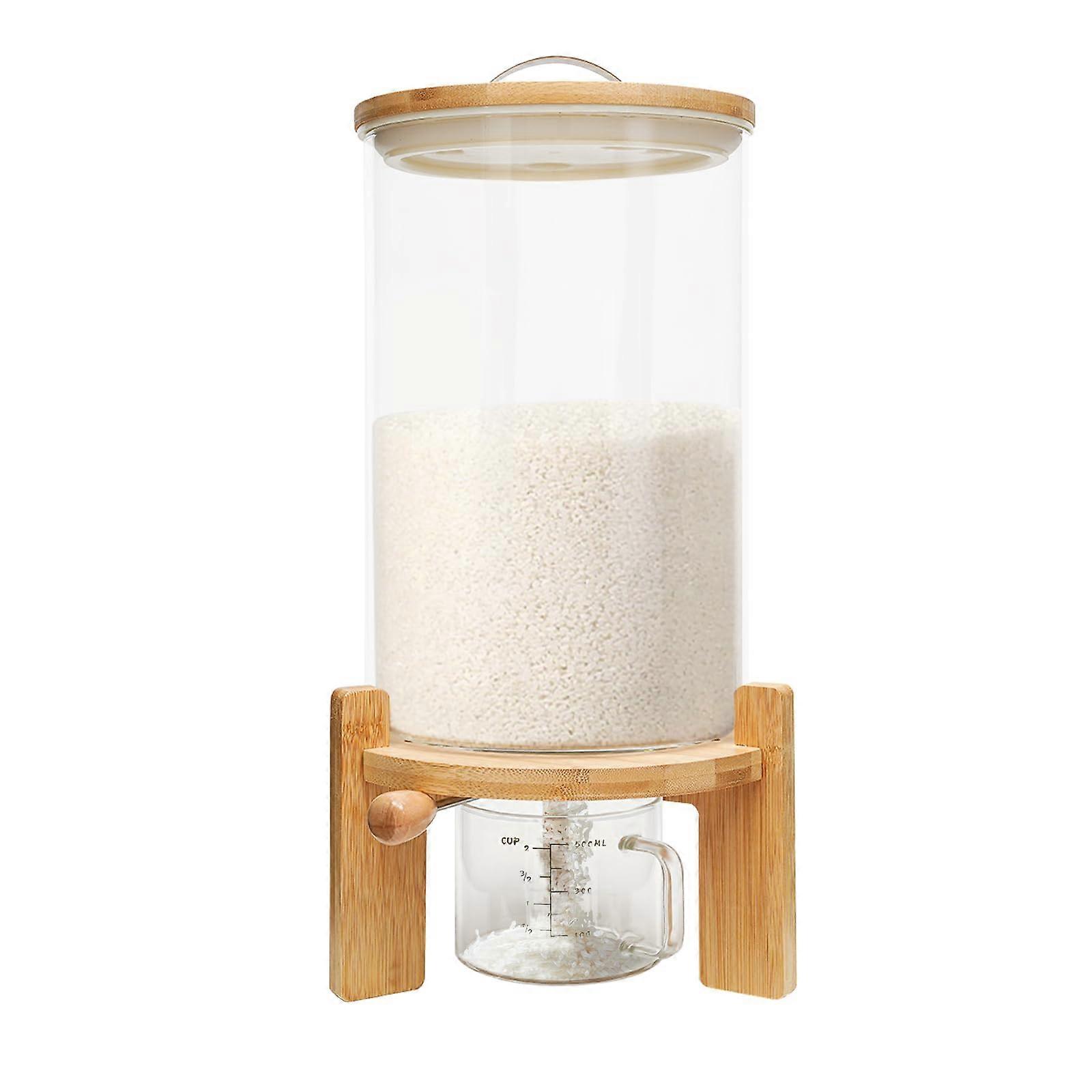 7.5L Large Capacity Cereal Dispenser with Valve, Airtight Grain Storage Container for Pantry