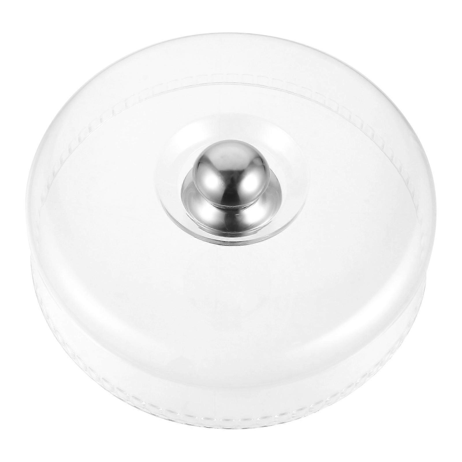 Transparent Dessert Lid with Stainless Steel Handle for Home Use Lightweight Non Heated 1 Pc