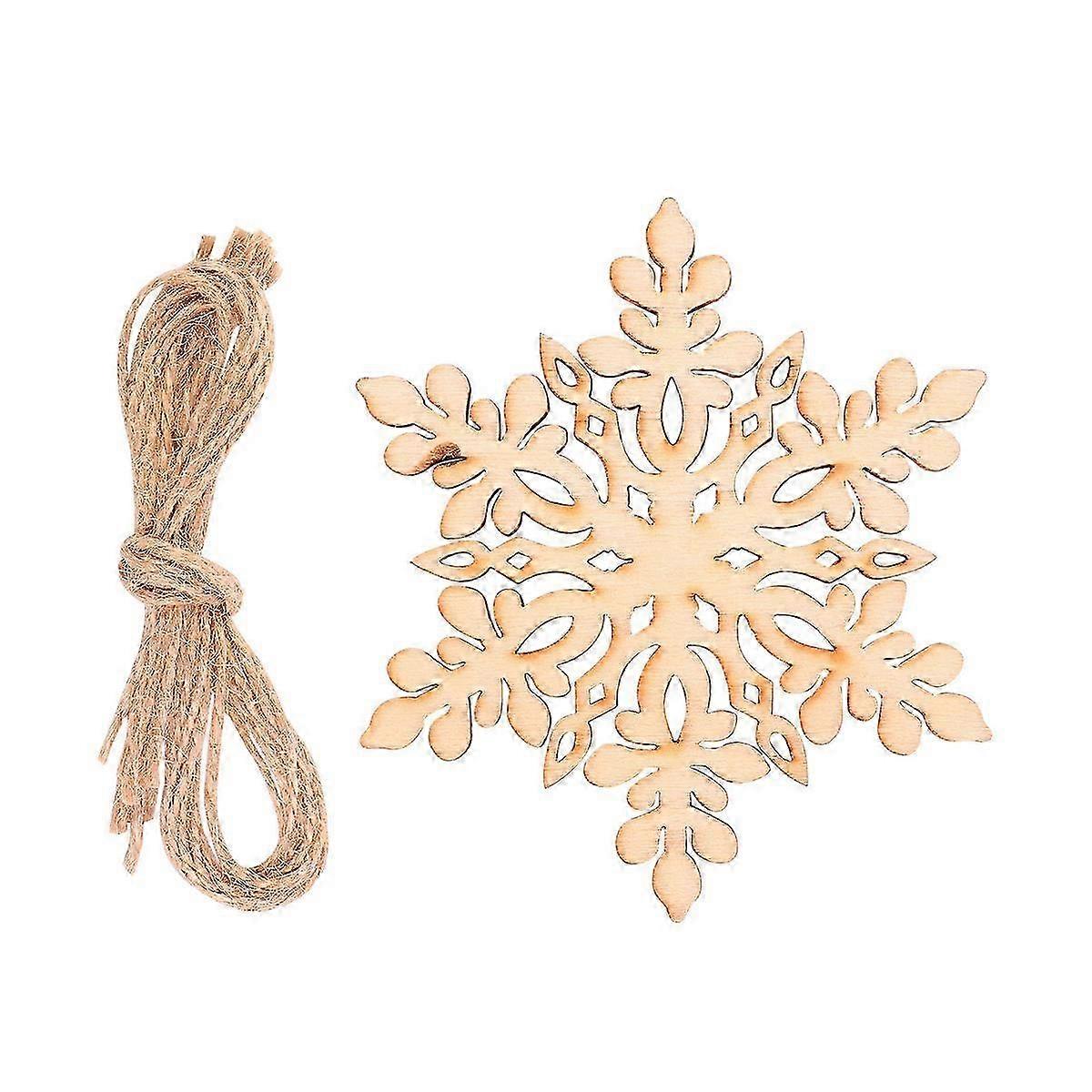 Craft Snowflake Ornaments for DIY Projects, 30 Wooden Hanging Pieces