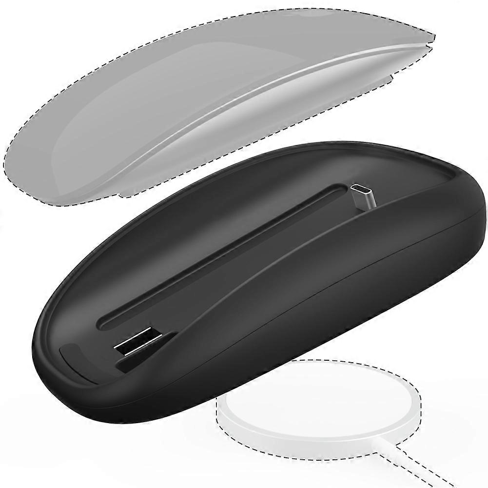 Mouse Charger for Magic Mouse 2 USB C Wireless Charging Support Ergonomic Grip&Mouse Base for Magic Mouse 2 Black