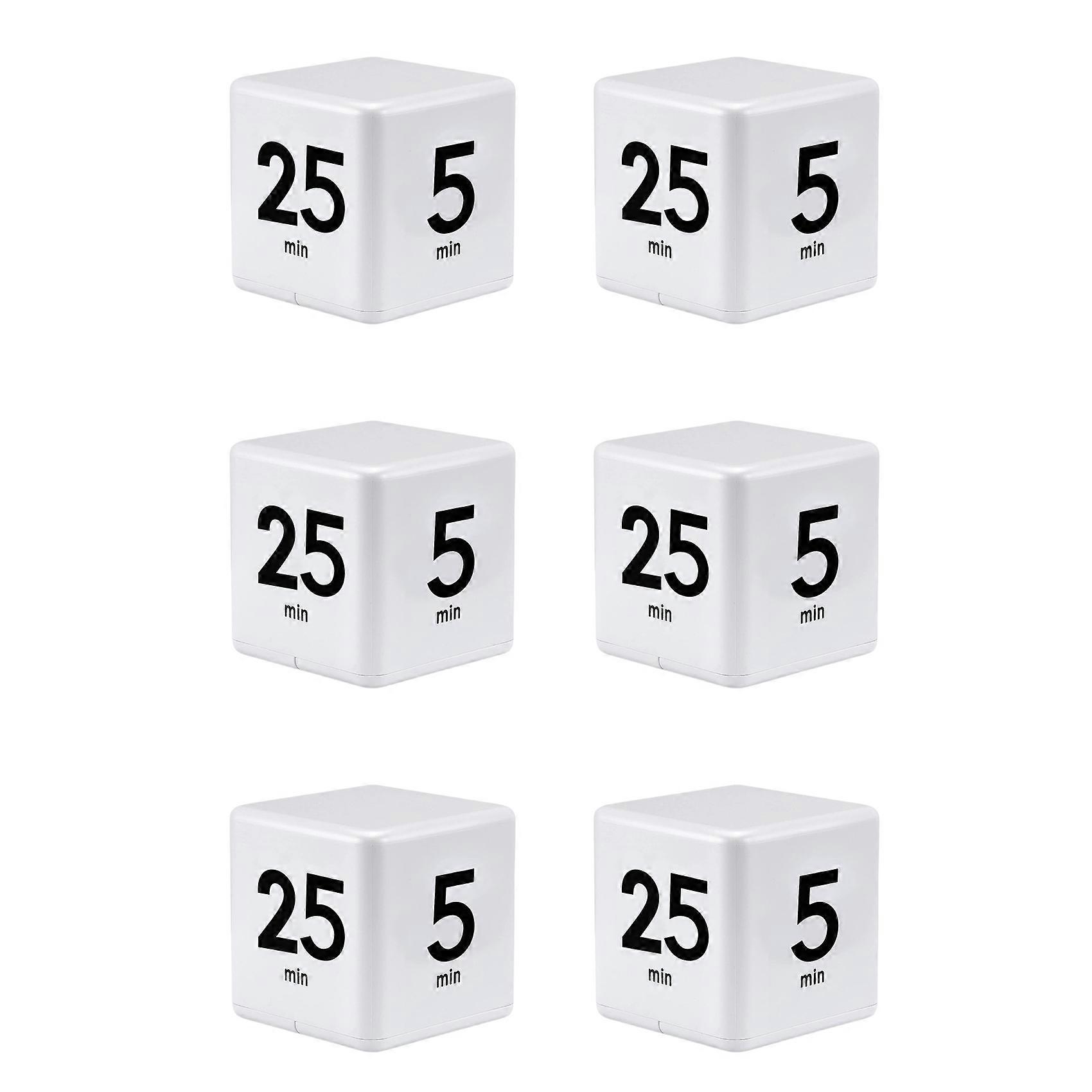 6X Cube Timer Kitchen Timer Time Management Timer for Time Management and Countdown 25-5-45-15 Minutes
