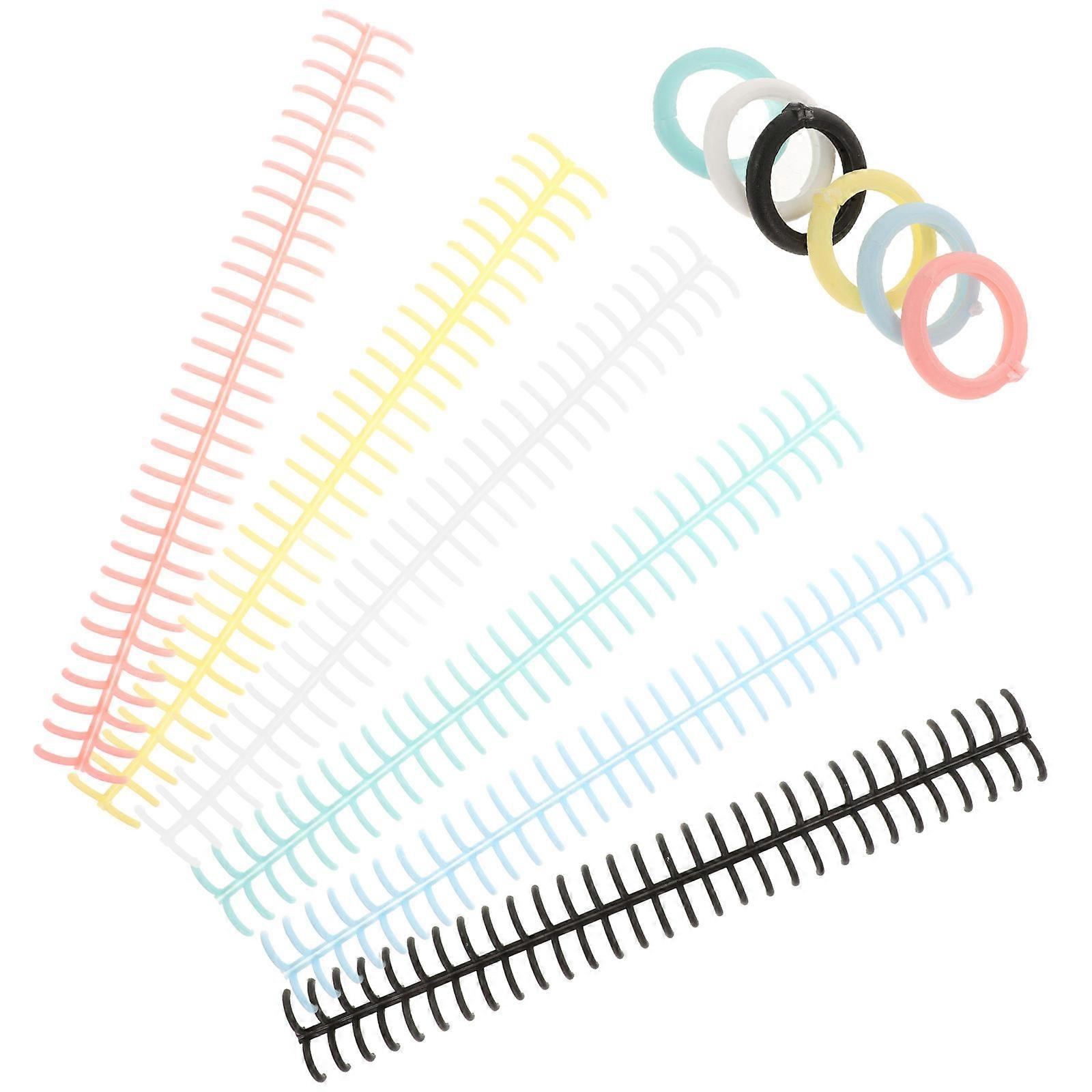 Assorted Color Binding Rings Notebook Binding Coils for DIY 6Pcs Plastic Circles