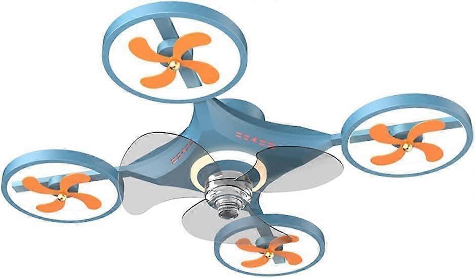 Inverter Ceiling Fan With Light, 40W LED Chandelier, Dimming Remote Control, 6-Speed Adjustment, Blue Color