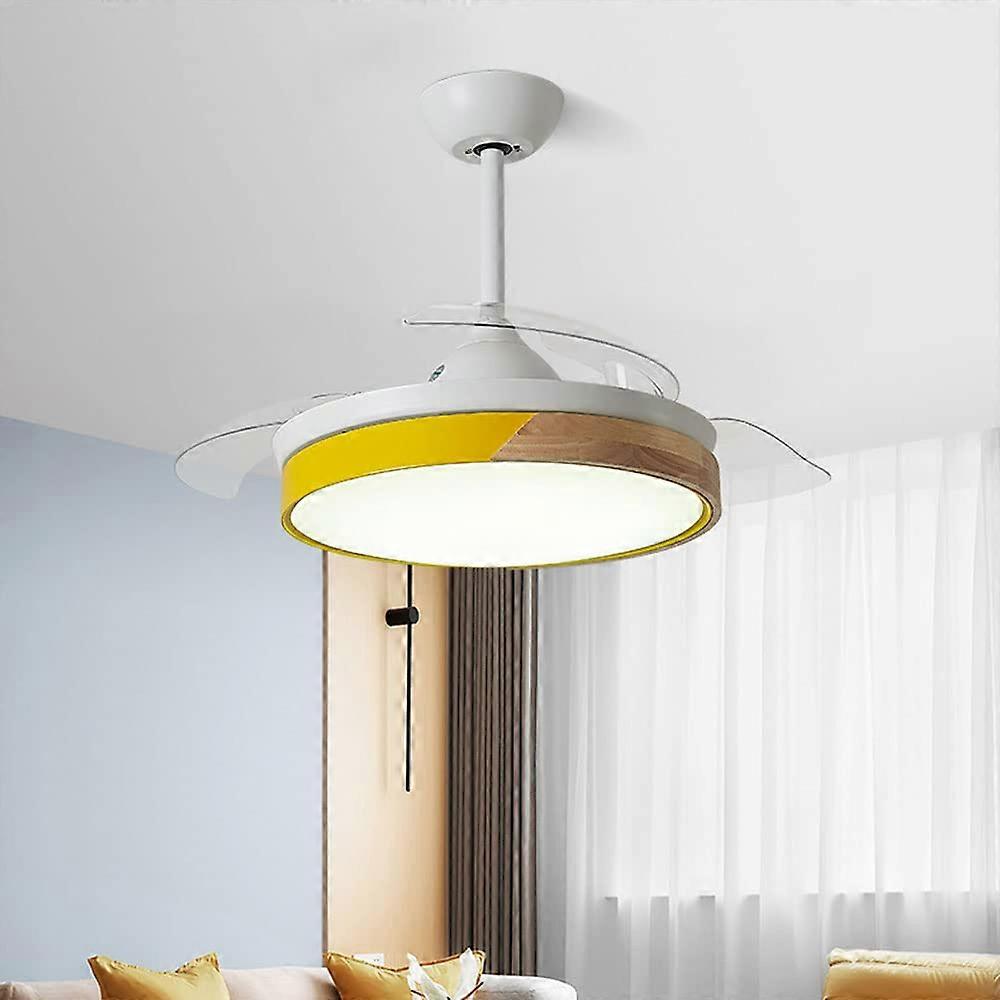 Modern Ceiling Fan with Light LED Quiet Low Profile Remote Control for Bedroom Living Room