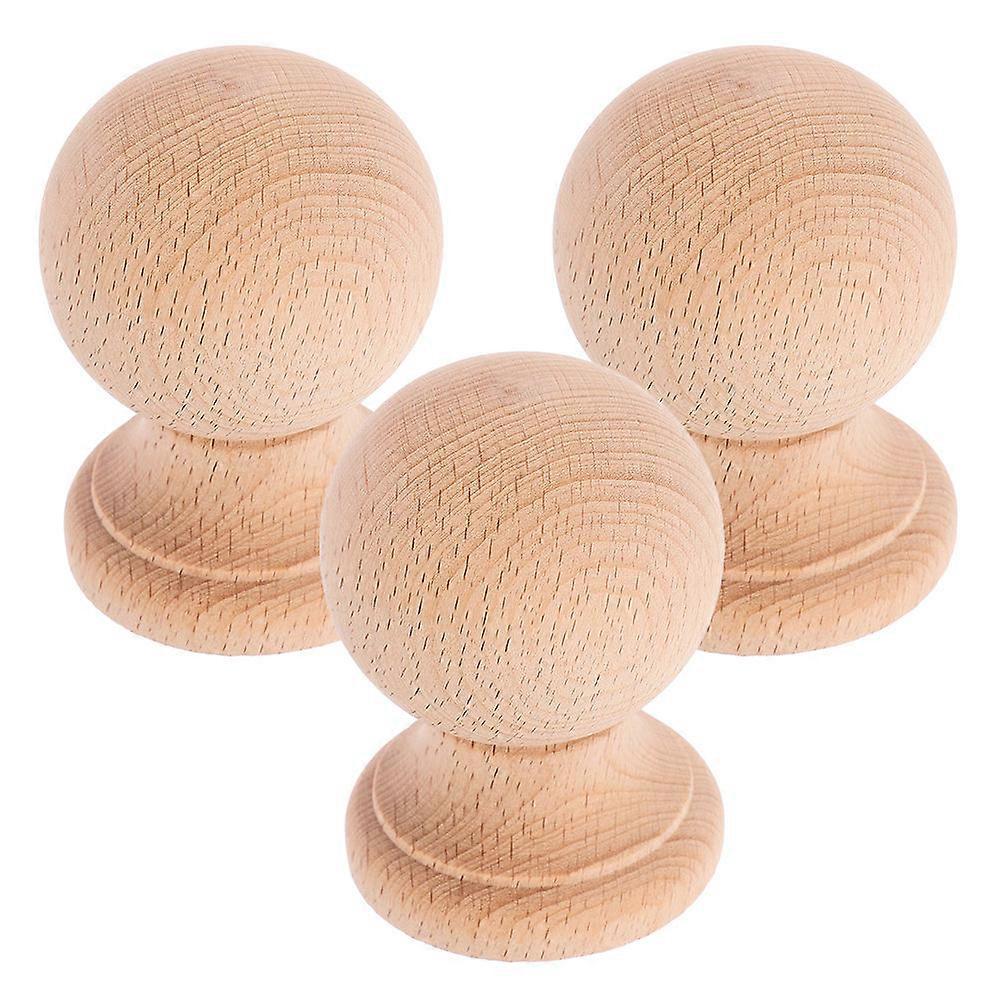 Solid Wood Finials Decorative Finials for Curtain Rod 3Pcs Pack