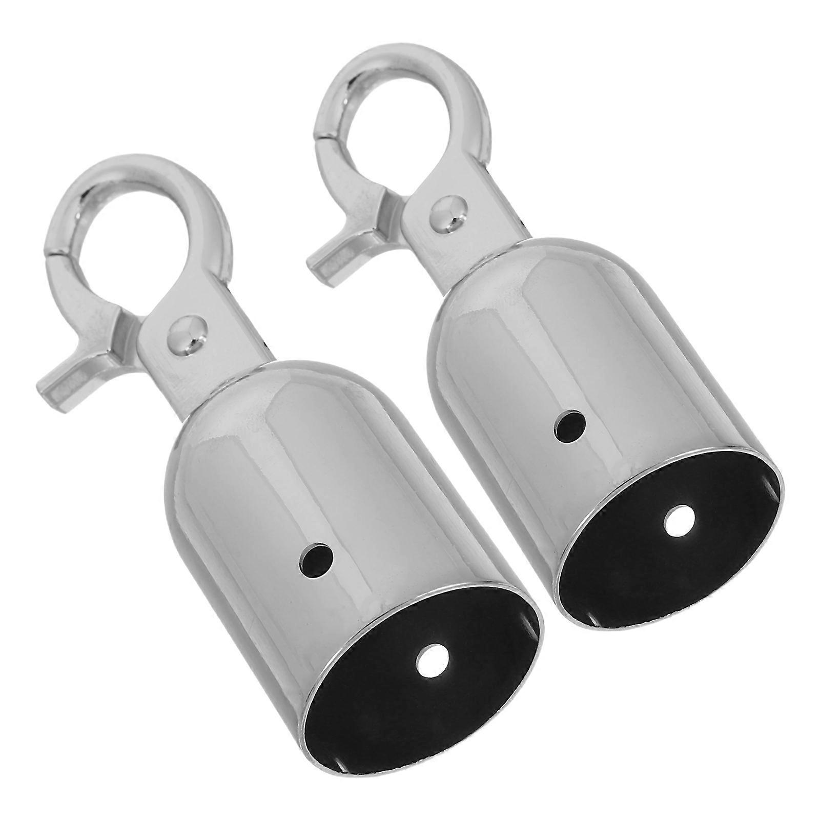 Silver Rope End Stopper with Hook Lobster Claw Clasps 2Pcs for Barrier Use