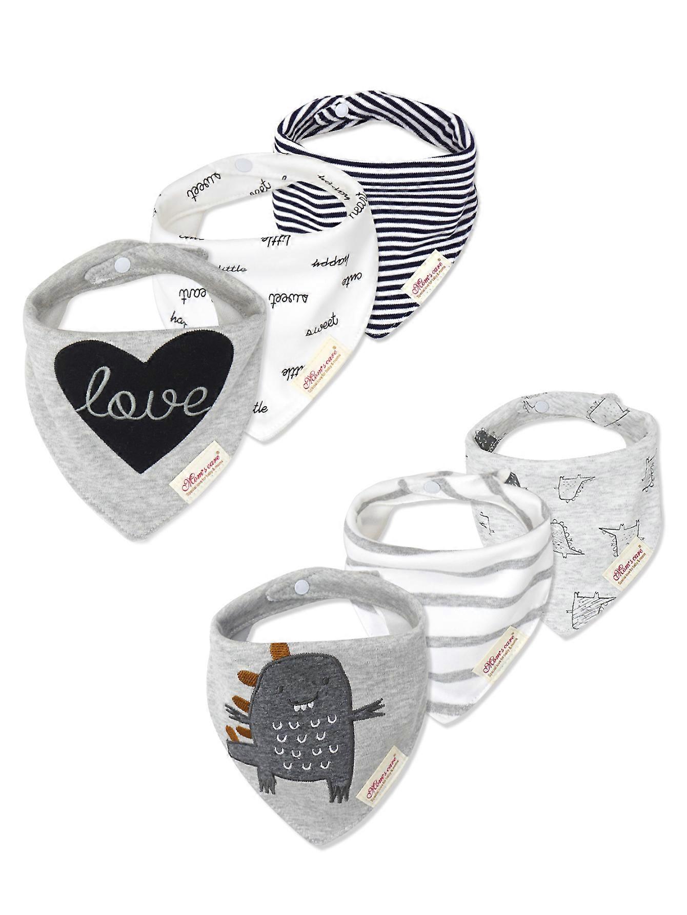 6 Pcs Baby Boy Feeding Bib Made of Cotton Mouth Water Towel Double-layer Soft Comfortable Adjcomtable Size Sccessories 0-3 Y