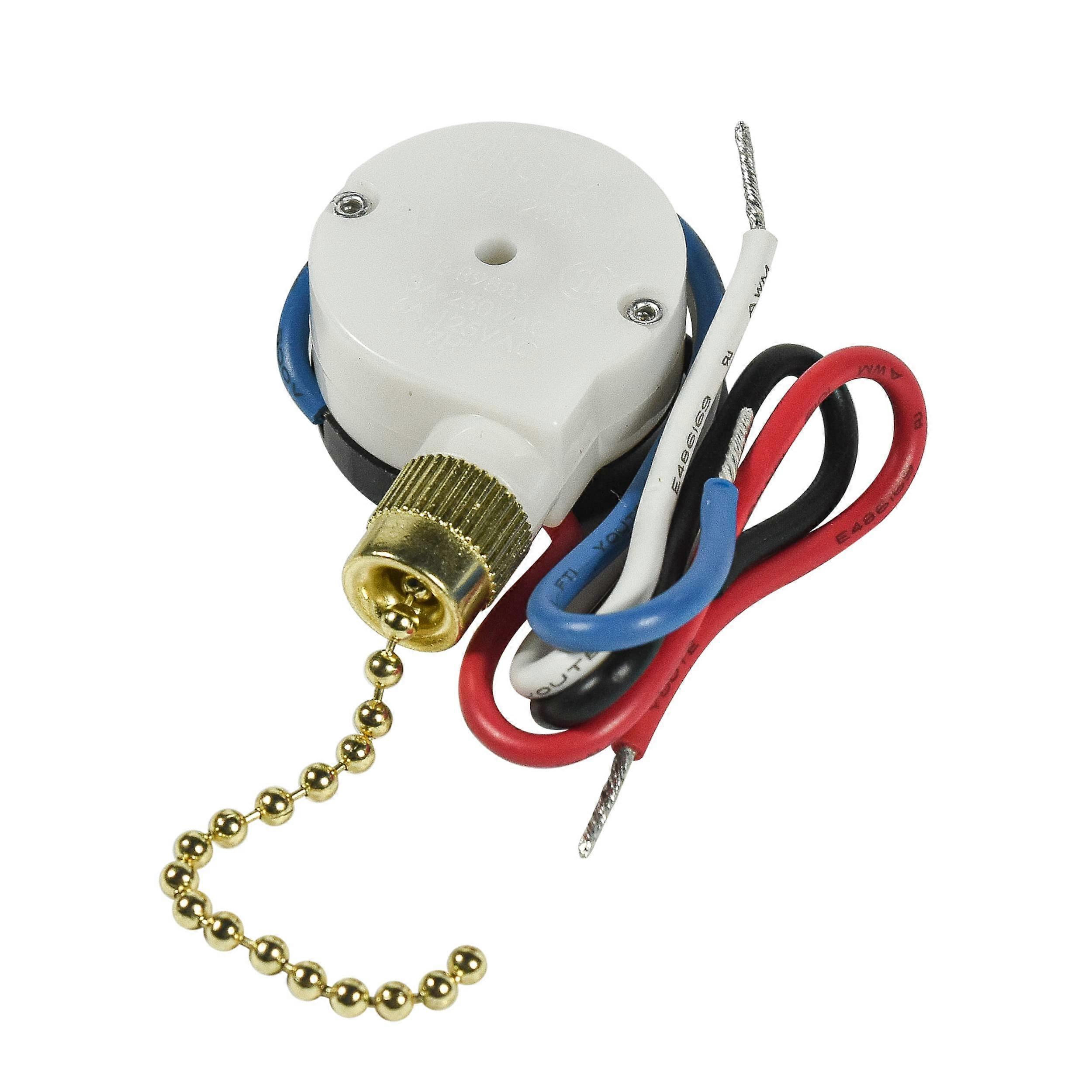Ceiling Fan Pull Chain Switch 3 Speed 4 Wire UL Listed Replacement for Hunter Hampton Bay Harbor Breeze