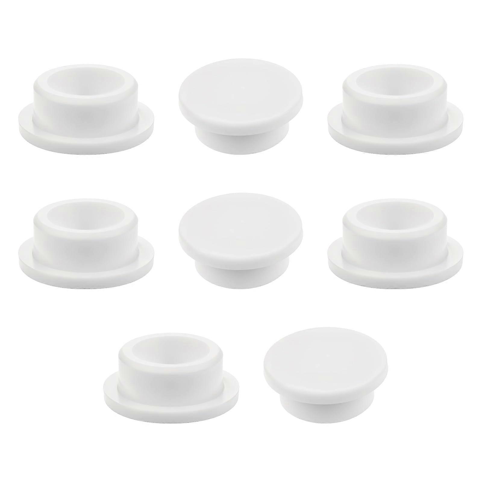 8 Pack White Rubber Sink Overflow Cover Set, Universal Silicone Bathroom and Kitchen Plug