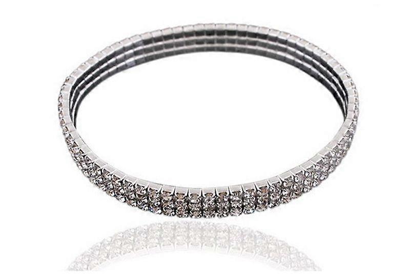 Three Row Rhinestone Tennis Ankle Bracelet