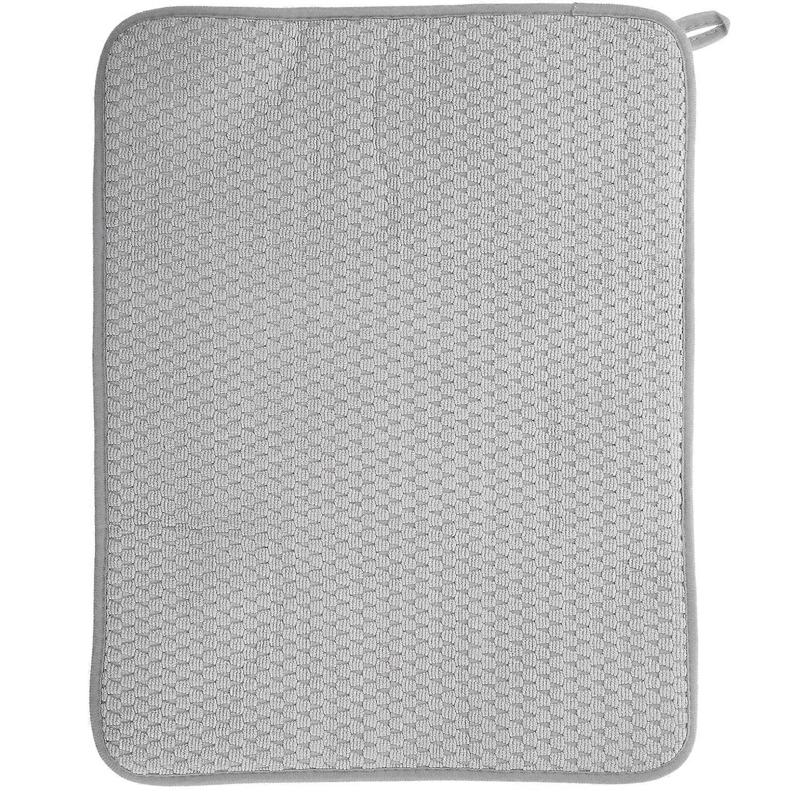 Heat-Resistant Kitchen Drying Mat Microfiber Water Absorbing Mat Grey