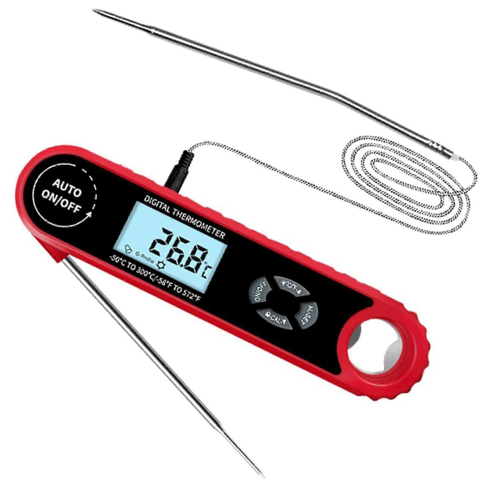 Digital Meat Thermometer Instant Read Waterproof Cooking Thermometer with Large LCD for BBQ Baking