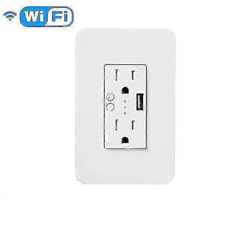 2025 Wifi Smart Wall Socket Remote Control Usb Individual Control Voice Control Work With Alexa And Google Home
