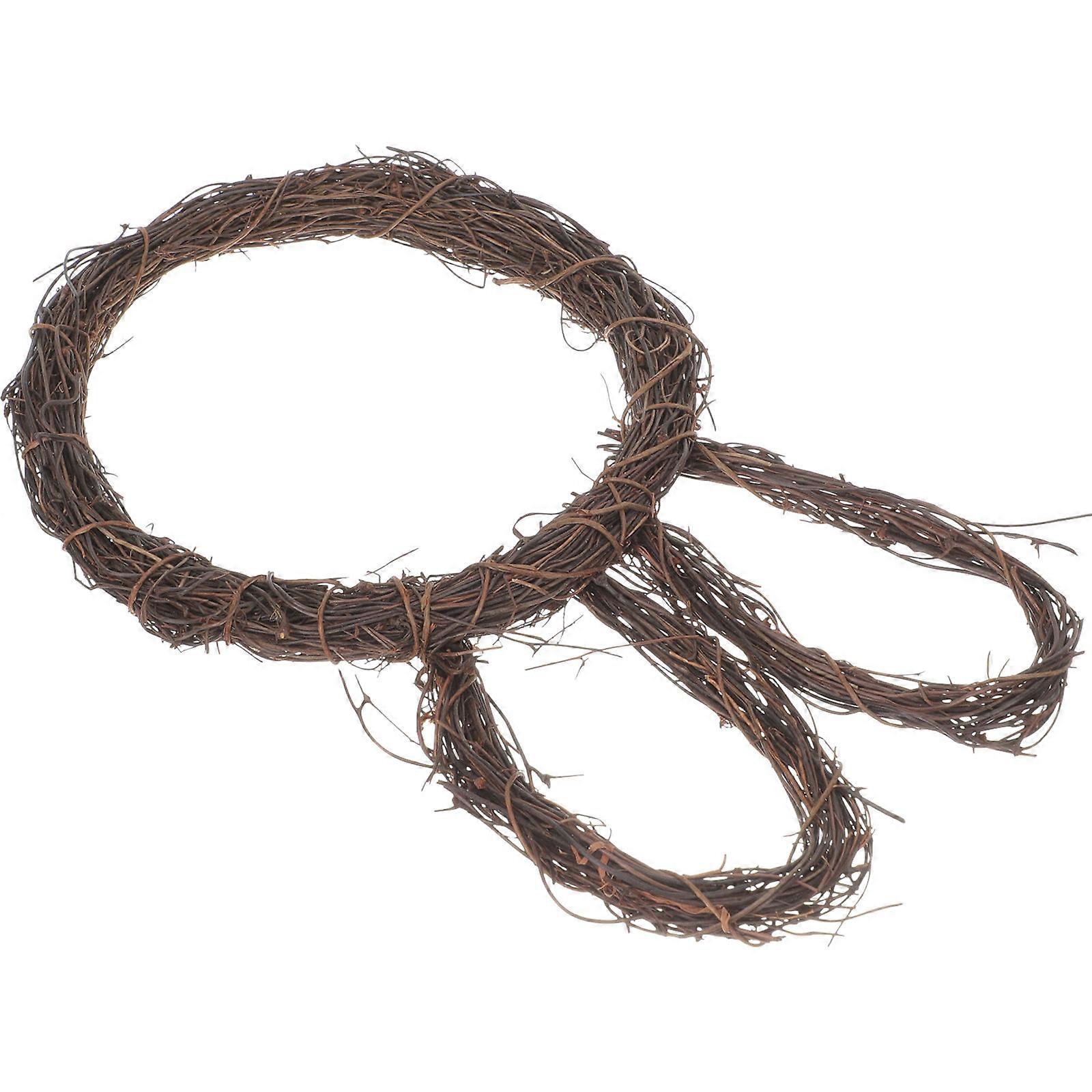 Coffee Rattan Rabbit Shape Hanging Decor for Layout Decoration