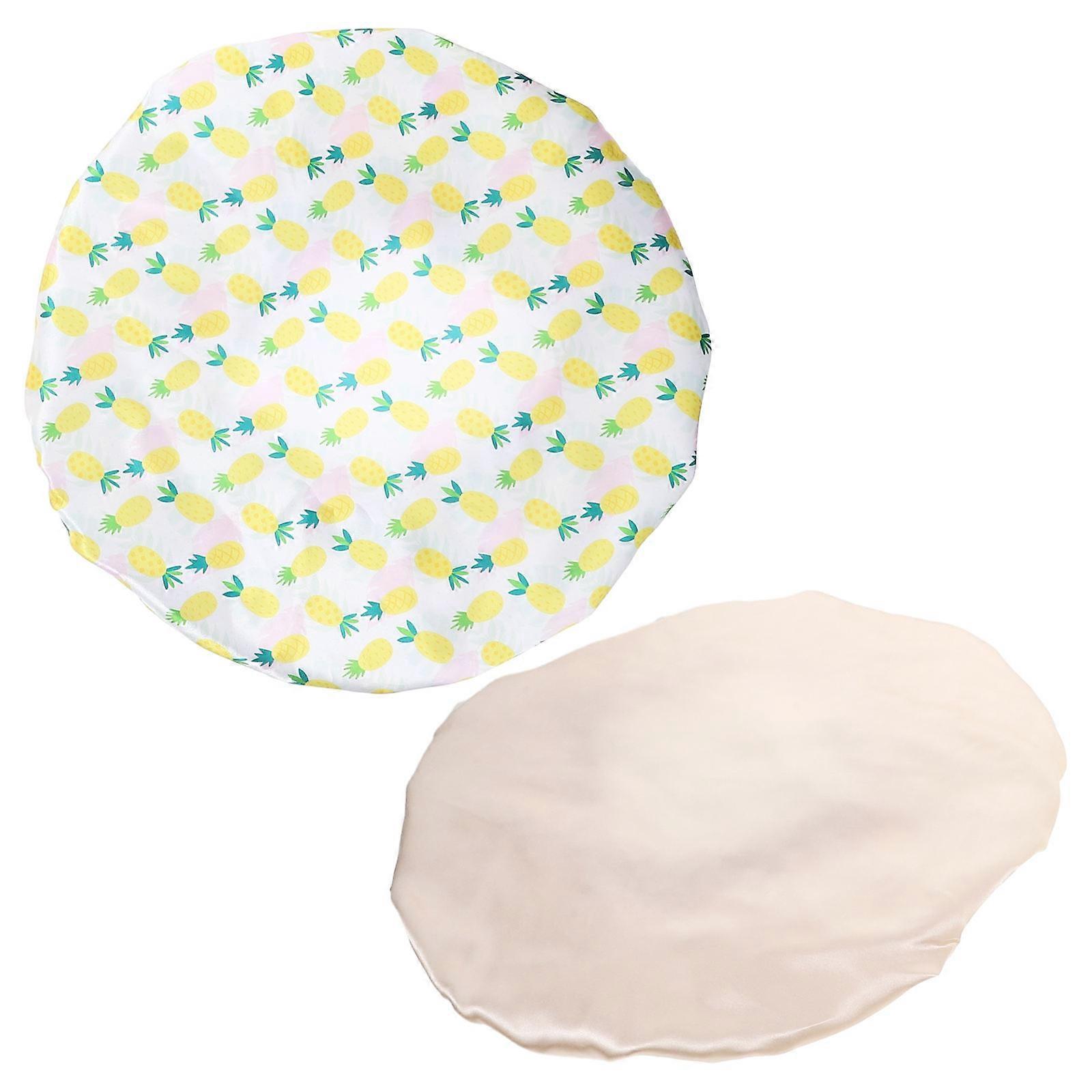 Waterproof Shower Caps 2Pcs Elastic Hair Cover for Bathing Use