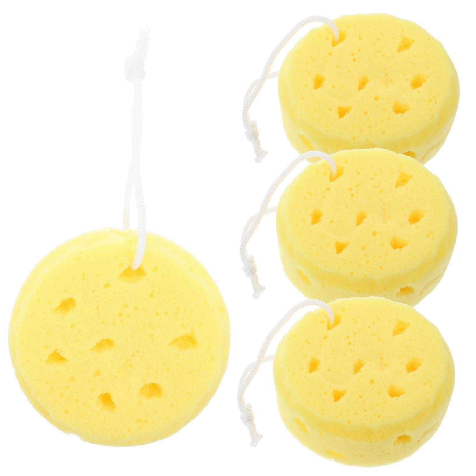 Bath Sponge Set 4 Pack Gentle Exfoliating Shower Scrubber Honeycomb Design for Body Cleansing