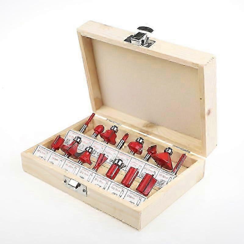 15pcs Router Bit Set 6mm Shank for CNC Tungsten Solid Cutter -LL