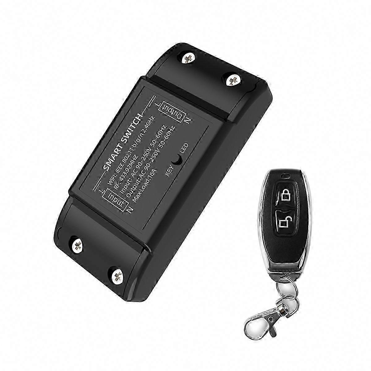 WiFi+433MHz Smart Home Switch Relay Module with Remote Controller, APP & Voice Control