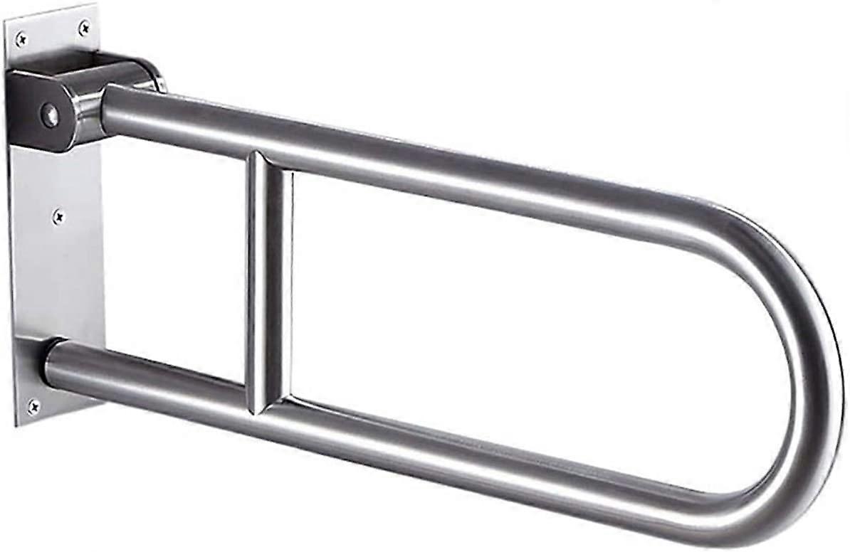 Shower Safety Grab Bar with Foldable UShaped Armrest, Rustproof Wall Mounted Support Rail for Elderly